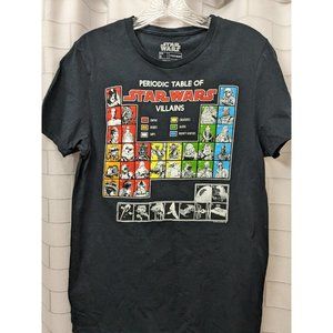 Star Wars Periodic Table Of Villains T Shirt Black Men's Size Small Short Sleeve